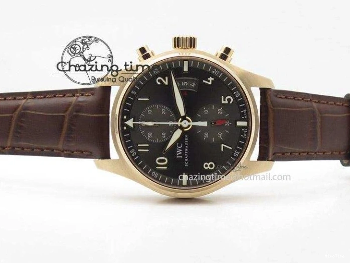 MIROTIME 0522 Pilot Chrono RG 3878 ZF Best Edition Grey Dial On Brown Leather Strap A UrbanChic 7330
